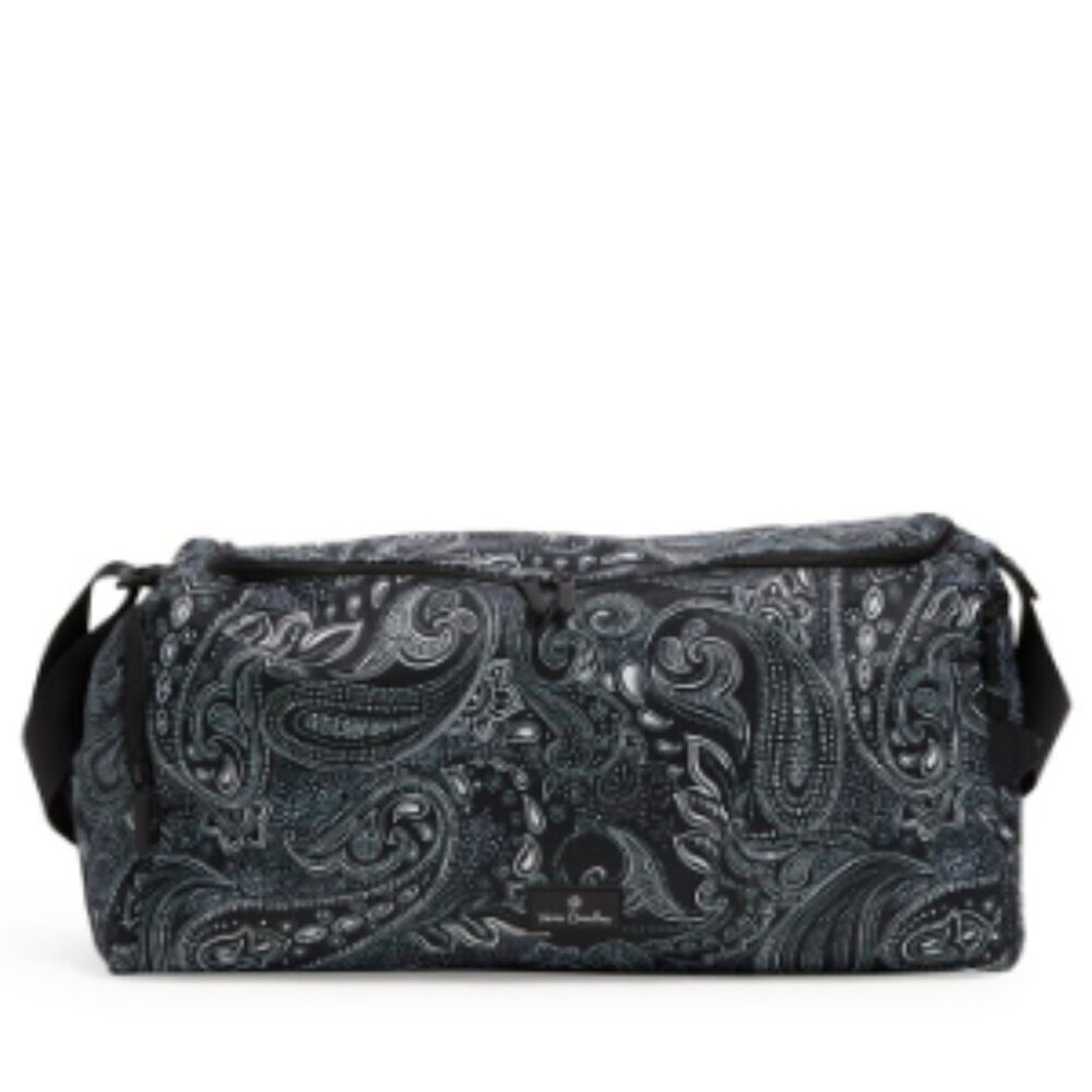 Vera Bradley Lighten Up Black Noir Paisley Nylon Duffel Bag